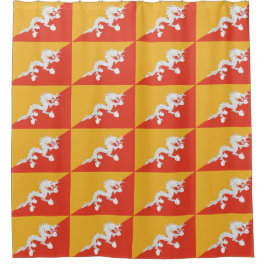 Duschvorhang mit Flagge Bhutans