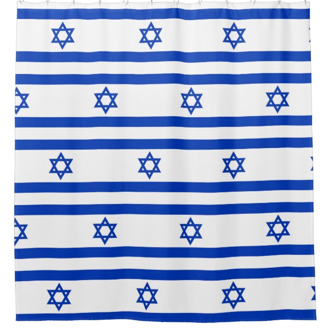 Duschvorhang mit Flagge Israels (Vorderseite)