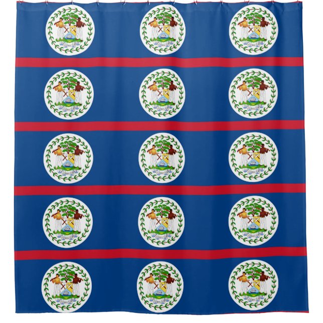 Duschvorhang mit Flagge von Belize (Vorderseite)