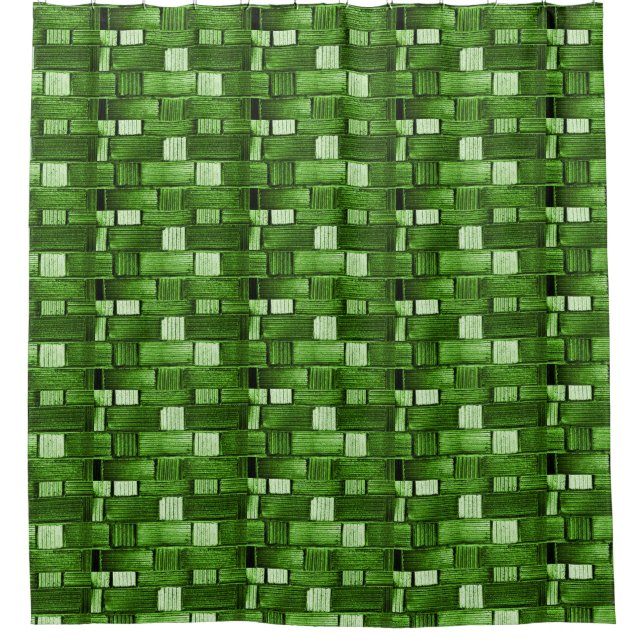 Duschvorhang mit grünem Tile (Vorderseite)