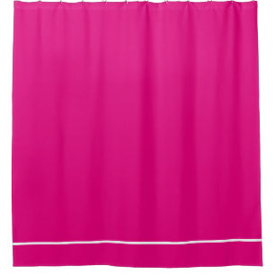 Duschvorhang mit weißer Linienführung in heiß rosa