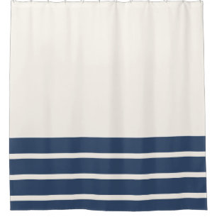 Duschvorhang (Navy Blue and White Strip)