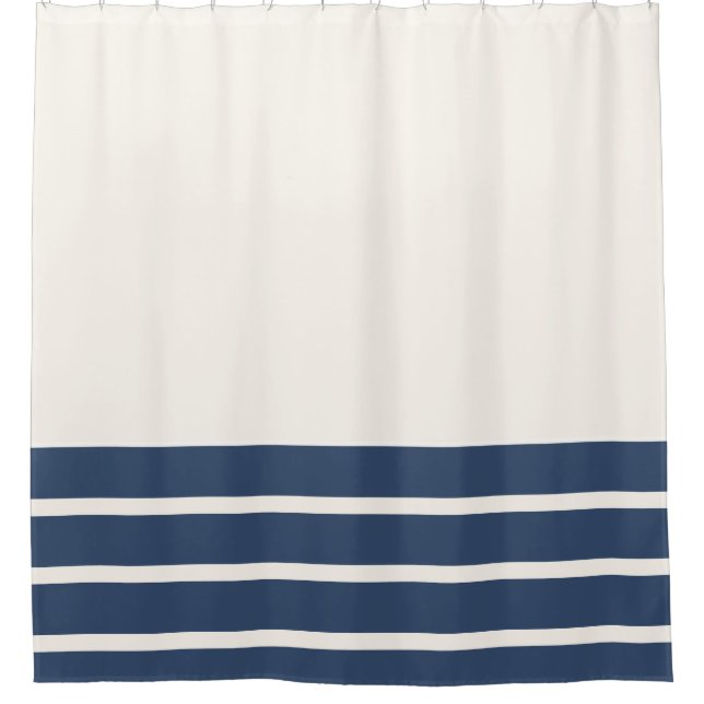 Duschvorhang (Navy Blue and White Strip) (Vorderseite)