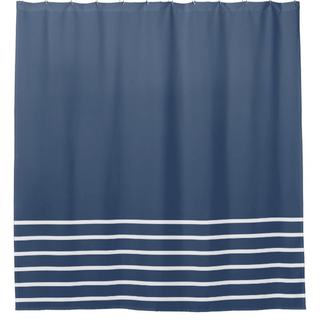 Duschvorhang (Navy Blue and White Strip) (Vorderseite)
