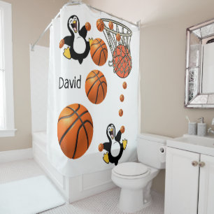 Duschvorhang Penguin Basketball