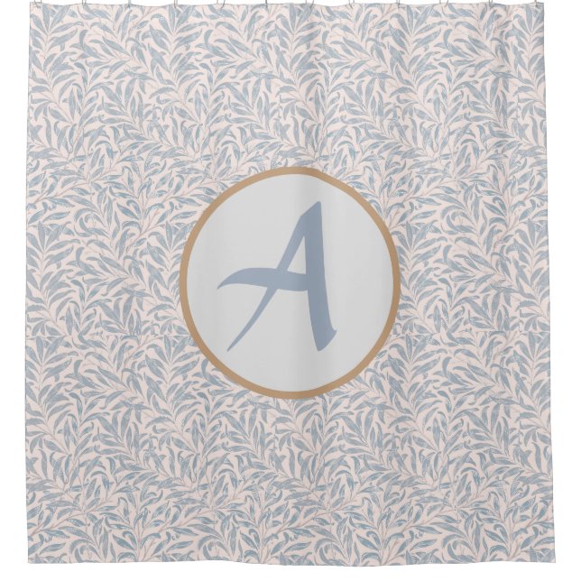 Duschvorhang PERSONALISIERT INITIAL William Morris (Vorderseite)