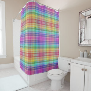 Duschvorhang - Regenbogen Madras