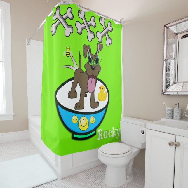 Duschvorhang Rocky Dog Knochen Duck (Beispiel)