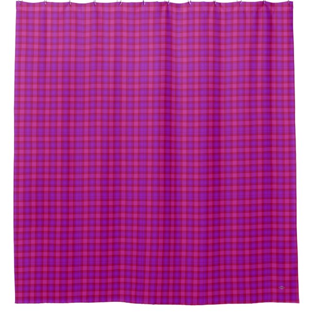 Duschvorhang rosa und Lila Karierte HAMbyWG (Vorderseite)