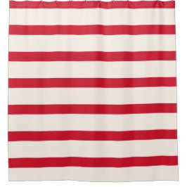 Duschvorhang (rot und weiß gestrichen)