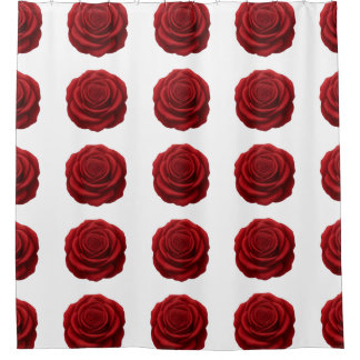 Duschvorhang - Rote Rosenblüte