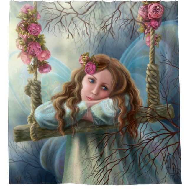 Duschvorhang schöne junge Märchenschmetterling (Vorderseite)