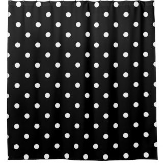Duschvorhang/Schwarz mit weißen Polka-Punkten Duschvorhang