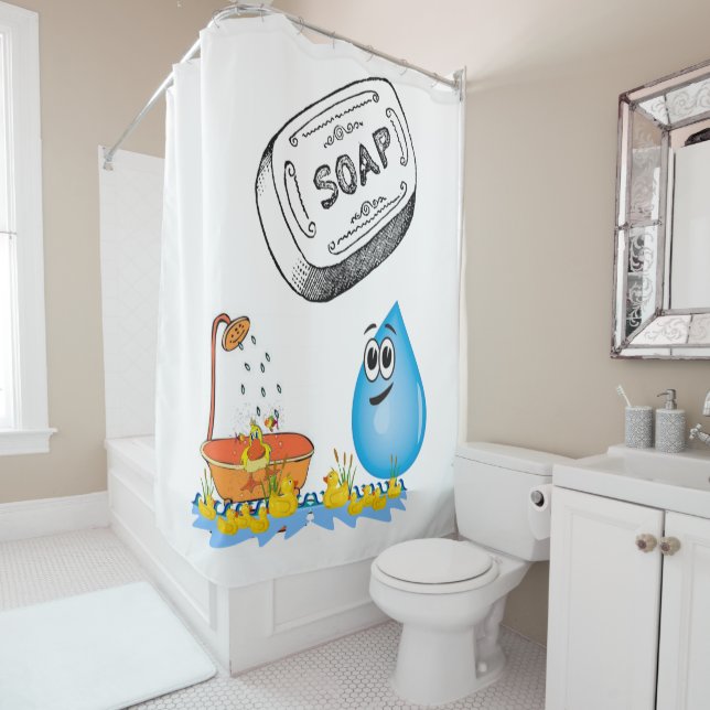 Duschvorhang Seifenente Fisch (Beispiel)