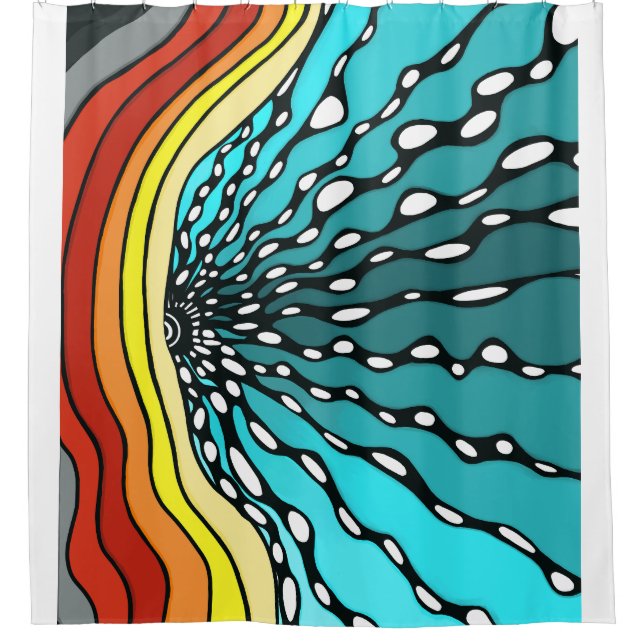 Duschvorhang Sonne Regenbogen Sternexplosion Gesch (Vorderseite)