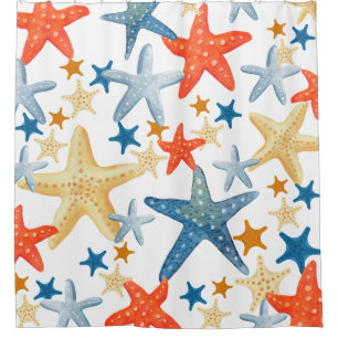 Duschvorhang Starfish Seashell Muster Strand