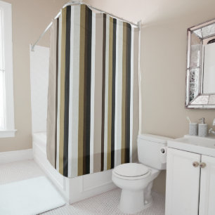 Duschvorhang Streifen Braun & Beige