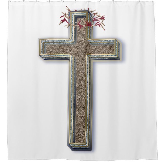 Duschvorhang weiß Hintergrund (Vorderseite)