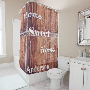 Duschvorhang Wood Zuhause Sweet Zuhause
