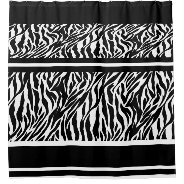 Duschvorhang/Zebra Print Black and White Duschvorhang (Vorderseite)