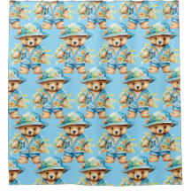 Duschvorhänge aus dem blauen Teddy-Bären