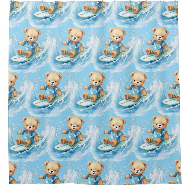 Duschvorhänge aus dem blauen Teddy-Bären Duschvorhang (Vorderseite)
