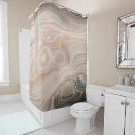 Duschvorhänge aus Rosa und Mocha-Marmor Duschvorhang