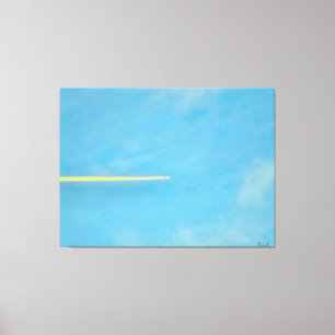 Düsenflugzeug über den Himmel rasend Leinwanddruck