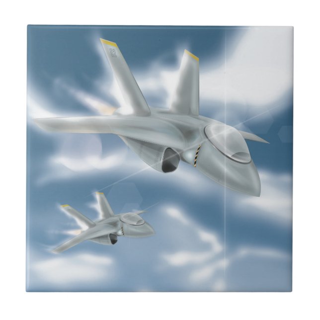 Düsenjäger-Flugzeug Fliese (Vorderseite)