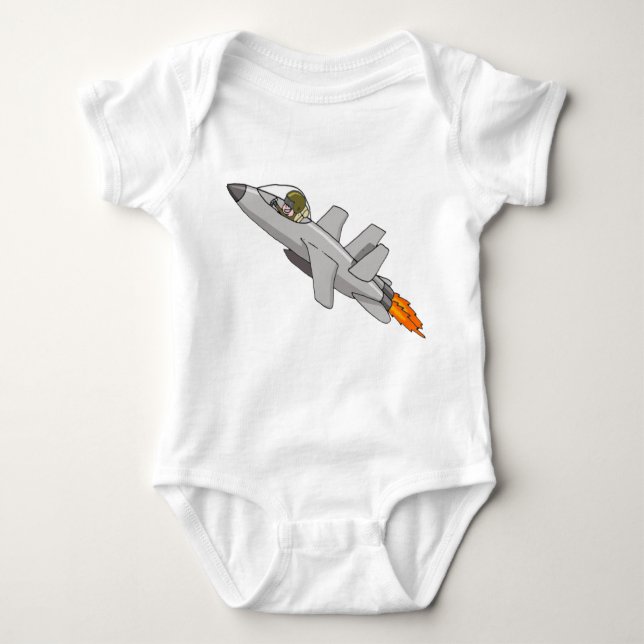 Düsenjäger-Pilotbaby Baby Strampler (Vorderseite)