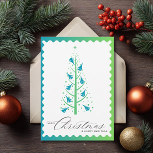 Düsenjäger-Weihnachtsbaum-Familienfoto-Luftfahrt Feiertagskarte