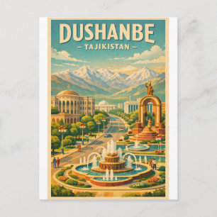 Dushanbe, Tadschikistan Reise Retro 2026 Postkarte