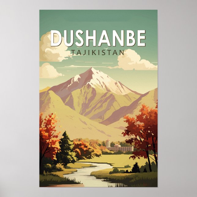 Dushanbe Tadschikistan Reisen Vintag Poster (Vorne)