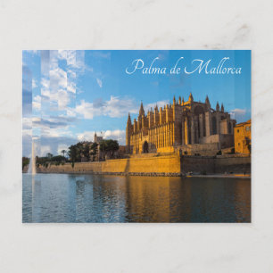Dusk an der Kathedrale von Palma de Mallorca Postkarte