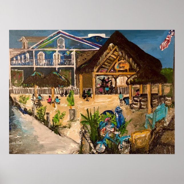 "Dusk at Mojito's" Gemälde von Willowcatdesigns Poster (Vorne)