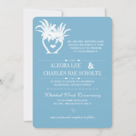 Dusk Blue Beach Palm Tree Zielhalkboard Einladung