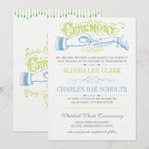 Dusk Blue Limon Moderne Vintage Typografie einlade Einladung