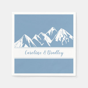 Dusk Blue White Mountain Hochzeit Serviette