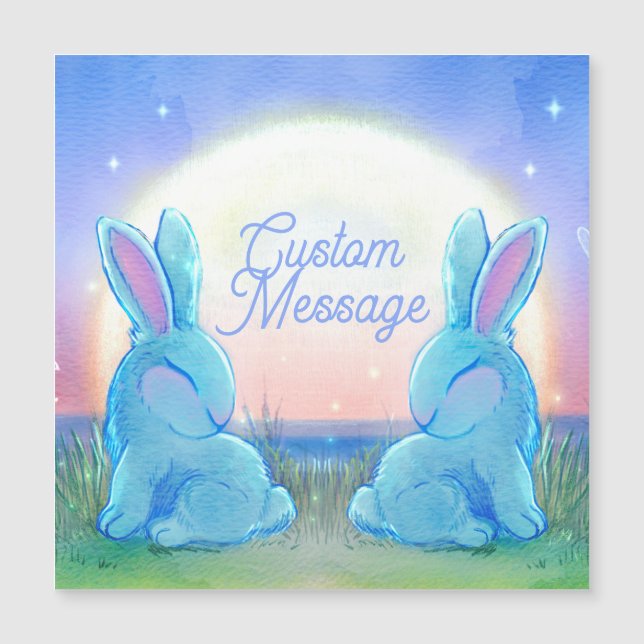 Dusk Bunnies Anpassbar Magnetkarte (Vorderseite)