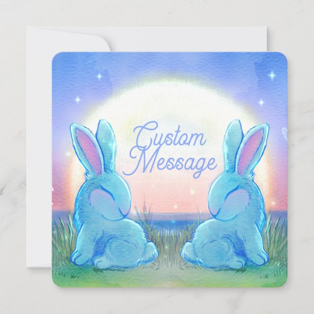 Dusk Bunnies Customizable Karte (Vorderseite)