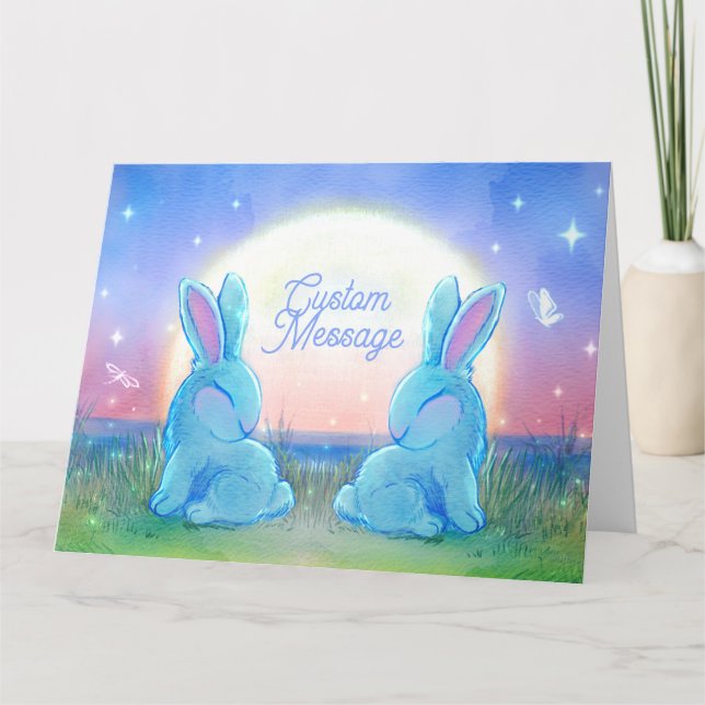 Dusk Bunnies Customizable Karte (Vorderseite)