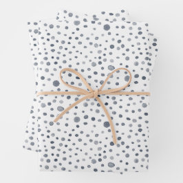 Dusk Confetti Watercolor Dots Wrapping Paper Geschenkpapier Set