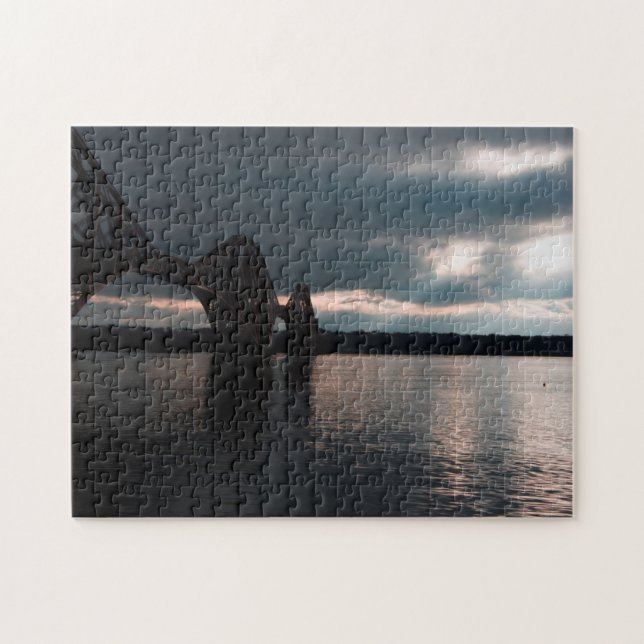 Dusk, Forth Rail Bridge und Firth of Forth, Fife Puzzle (Horizontal)