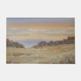 Dusk Lake Blush Wasserfarbe Landschaft Printmedien Fußmatte