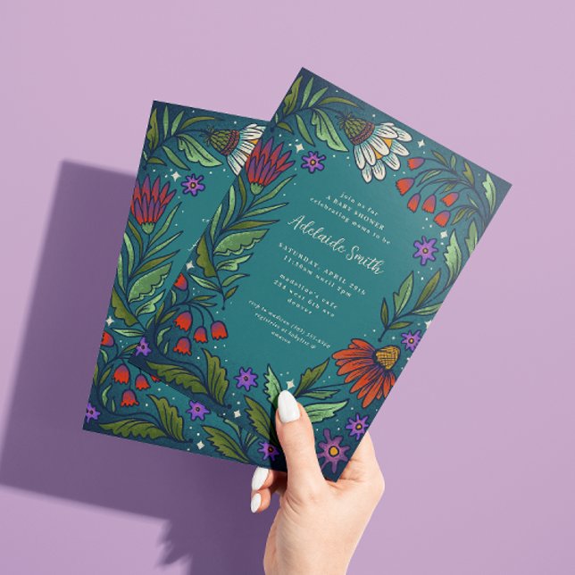 Dusk Romance Floral Baby Dusche Einladung (Von Creator hochgeladen)