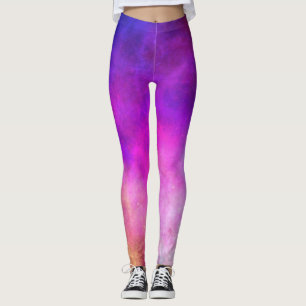 Dusk Stars Galaxy Space Pink Lila Twilight Leggings