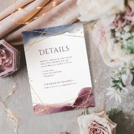 Dusk Wasserfarbe Geometrische moderne Hochzeitdeta Begleitkarte