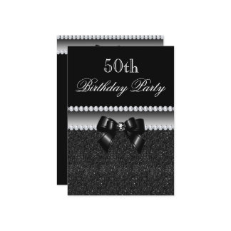 Dusky Black Birthday Party Einladung