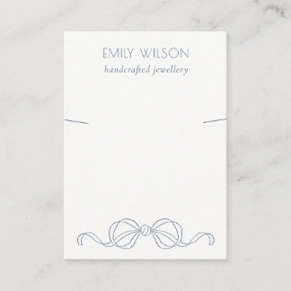 Dusky Blue Coquette Bogen Halsketten Display Logo Visitenkarte