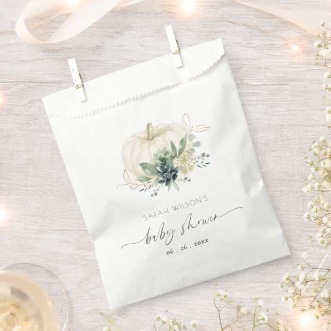 Dusky Blue Green Succulent Pumpkin Baby Dusche Geschenktütchen (Ausgeschnitten)